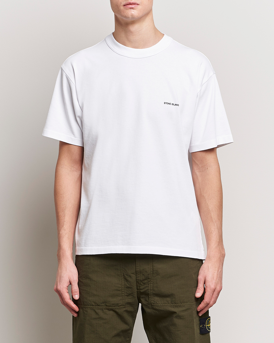 Men | T-Shirts | Stone Island | Cotton Jersey Small Logo T-Shirt White