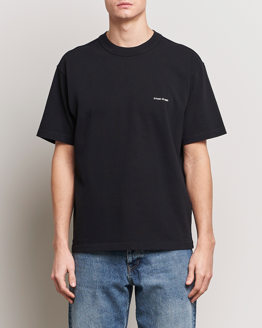 Men | T-Shirts | Stone Island | Cotton Jersey Small Logo T-Shirt Black