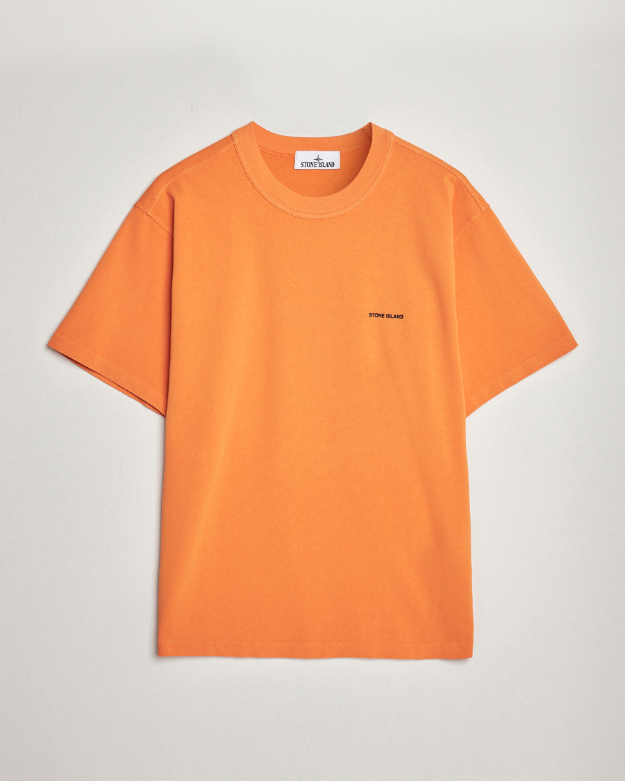 Men | T-Shirts | Stone Island | Cotton Jersey Small Logo T-Shirt Orange