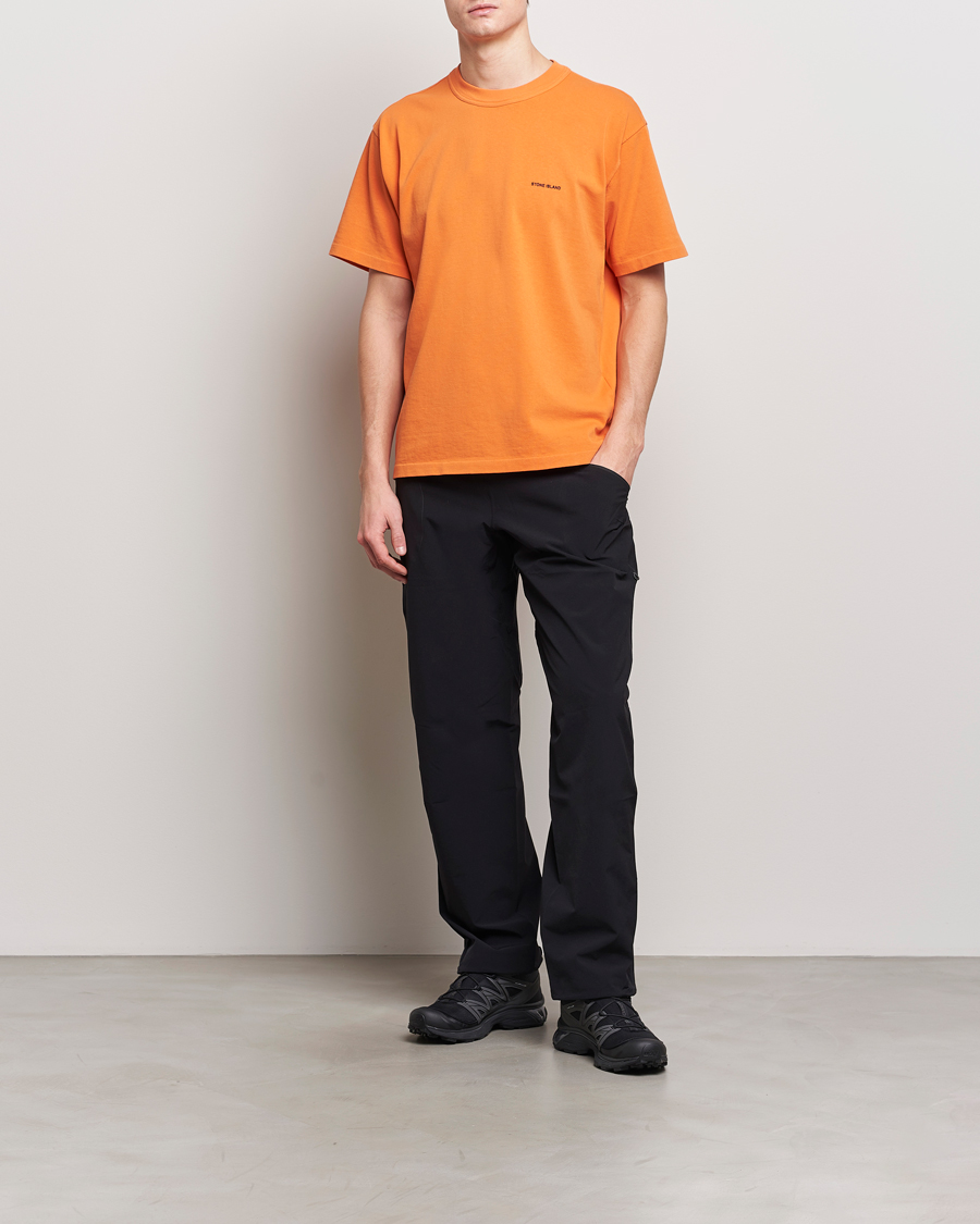 Men | T-Shirts | Stone Island | Cotton Jersey Small Logo T-Shirt Orange