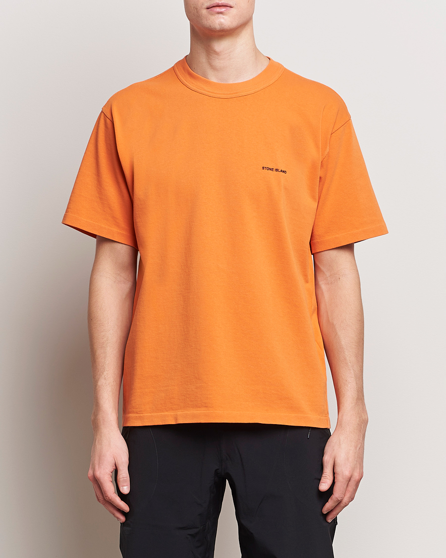 Men |  | Stone Island | Cotton Jersey Small Logo T-Shirt Orange