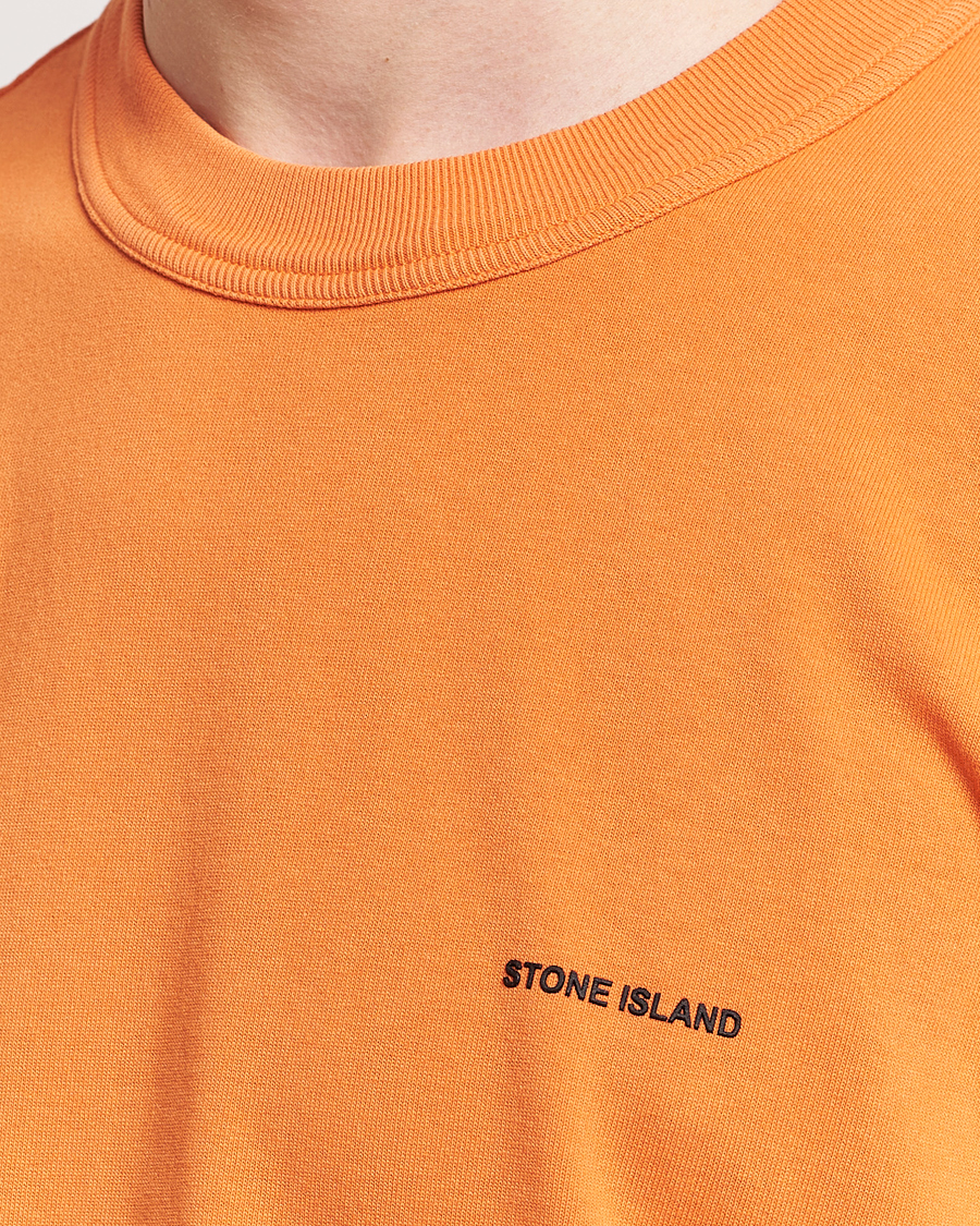 Men | T-Shirts | Stone Island | Cotton Jersey Small Logo T-Shirt Orange
