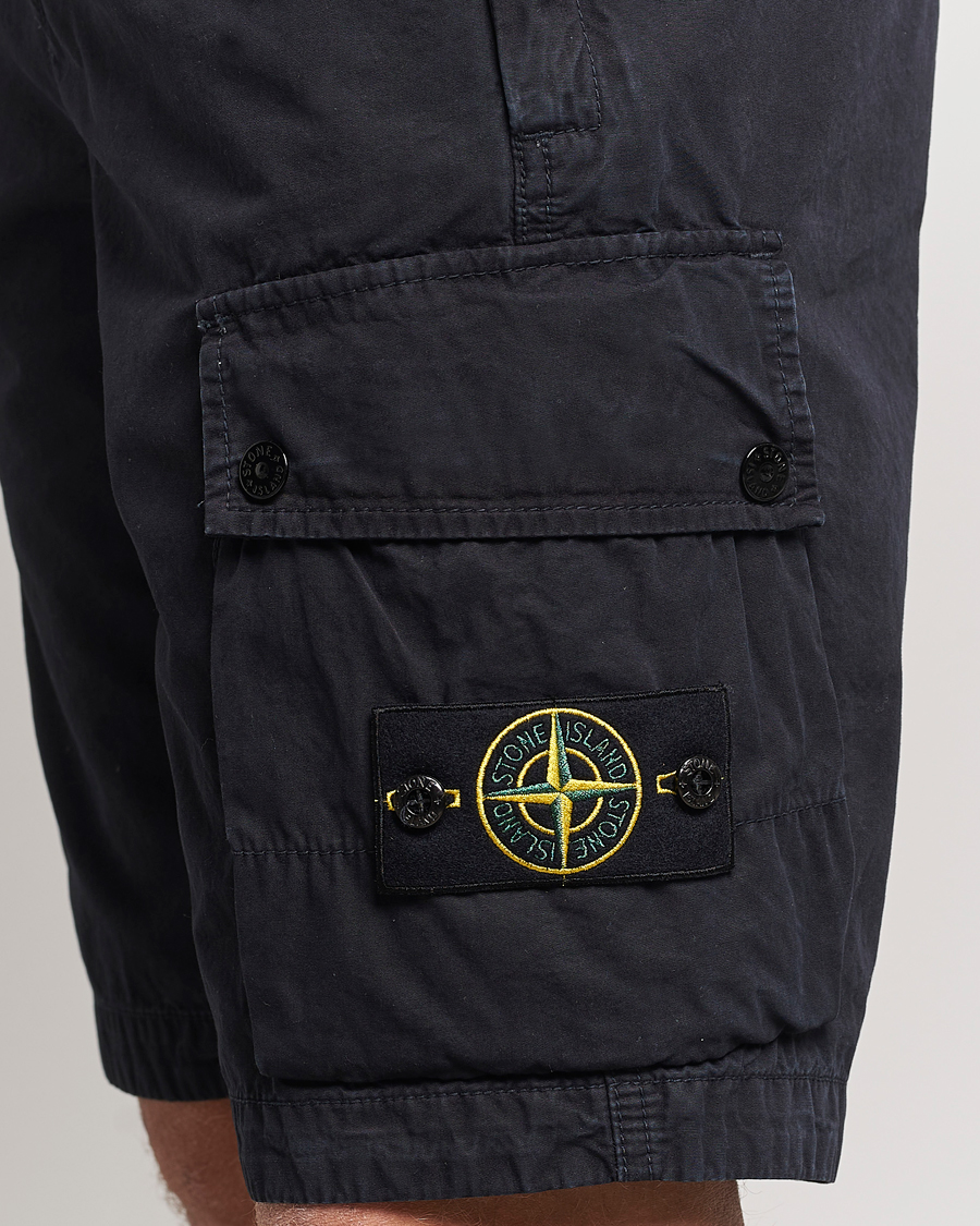 Men | Shorts | Stone Island | Brushed Cotton Canvas Cargo Shorts Navy Blue
