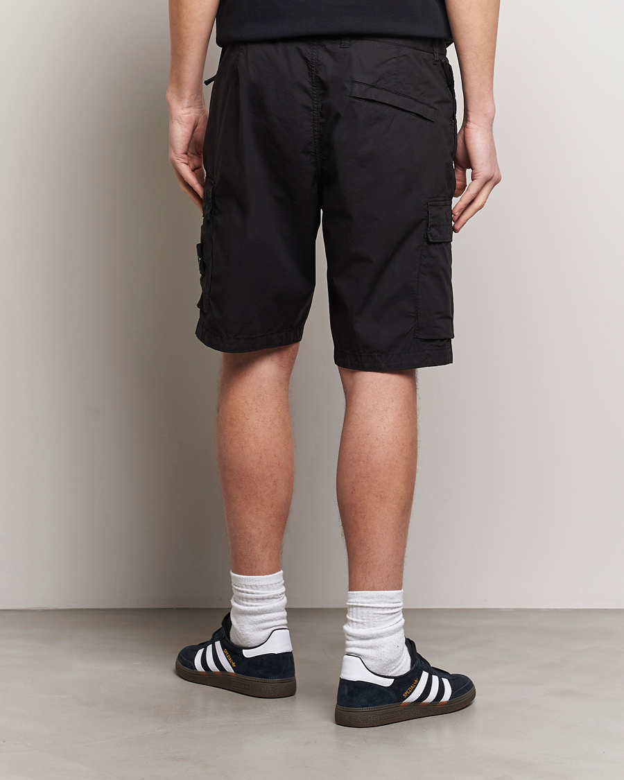 Men | Shorts | Stone Island | Stretch Cotton Tela Regular Fit Cargo Shorts Black