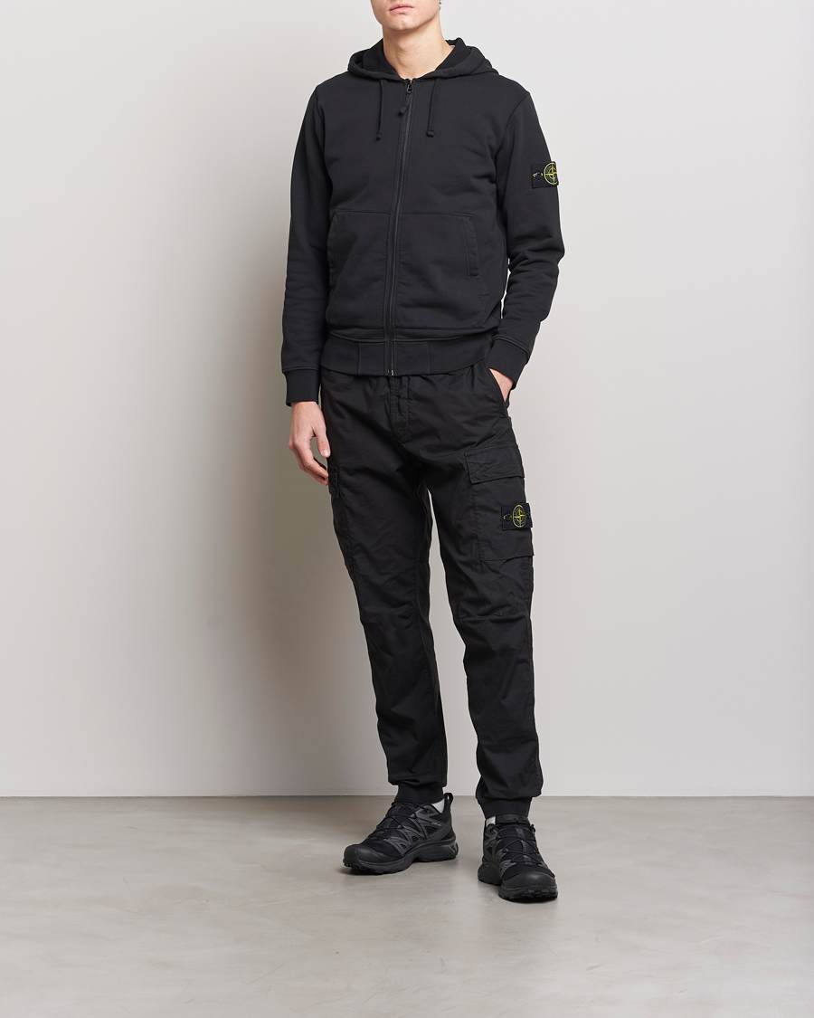 Men | Trousers | Stone Island | Garment Dyed Drawsting Cargo Pants Black