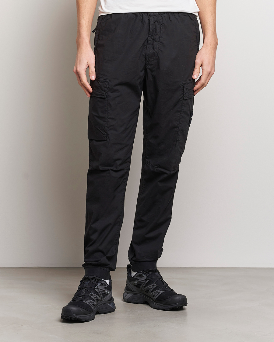 Herre |  | Stone Island | Garment Dyed Drawsting Cargo Pants Black