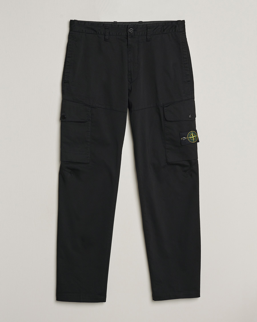 Men | Trousers | Stone Island | Stretch Satin Cargo Pants Black