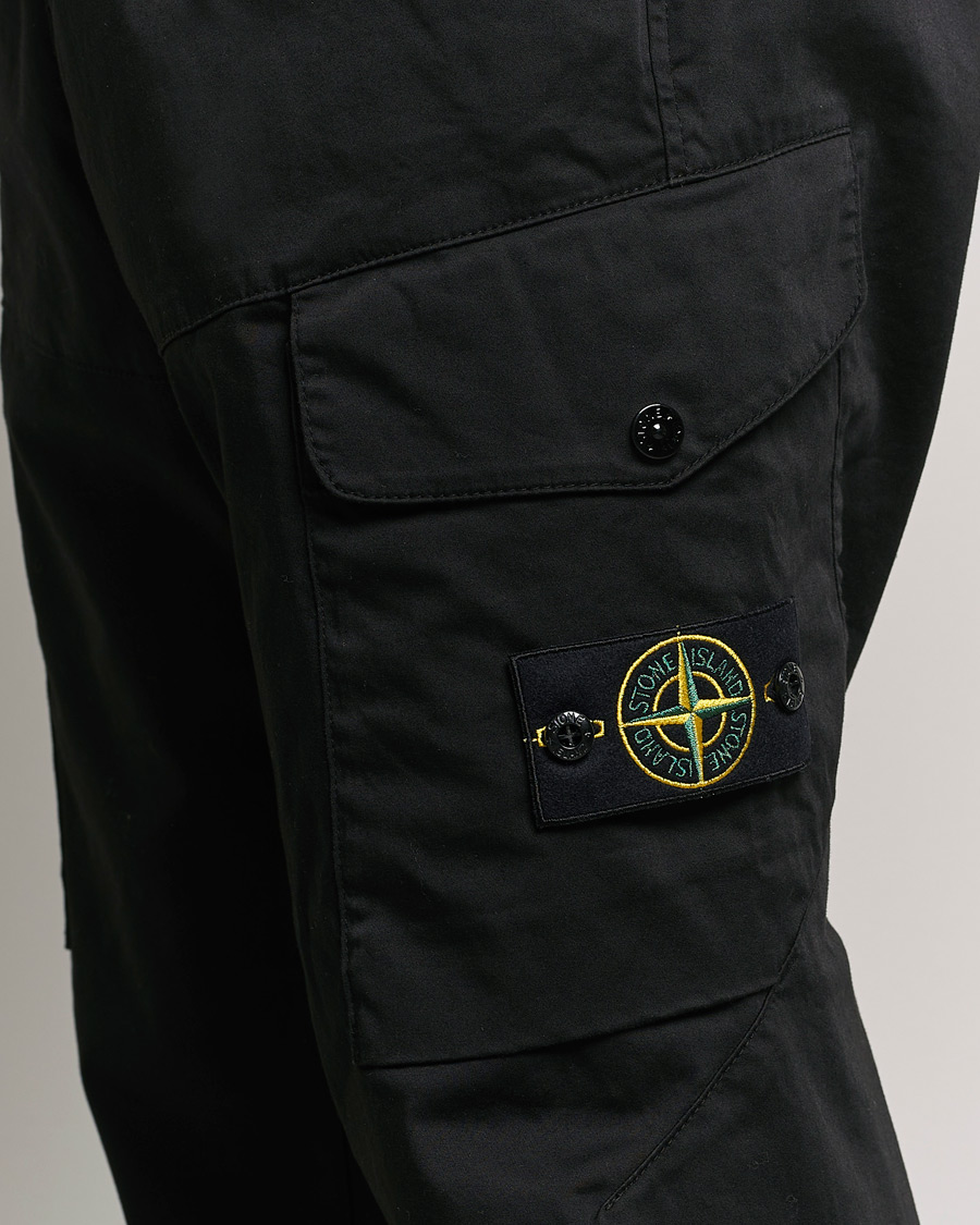 Men | Trousers | Stone Island | Stretch Satin Cargo Pants Black