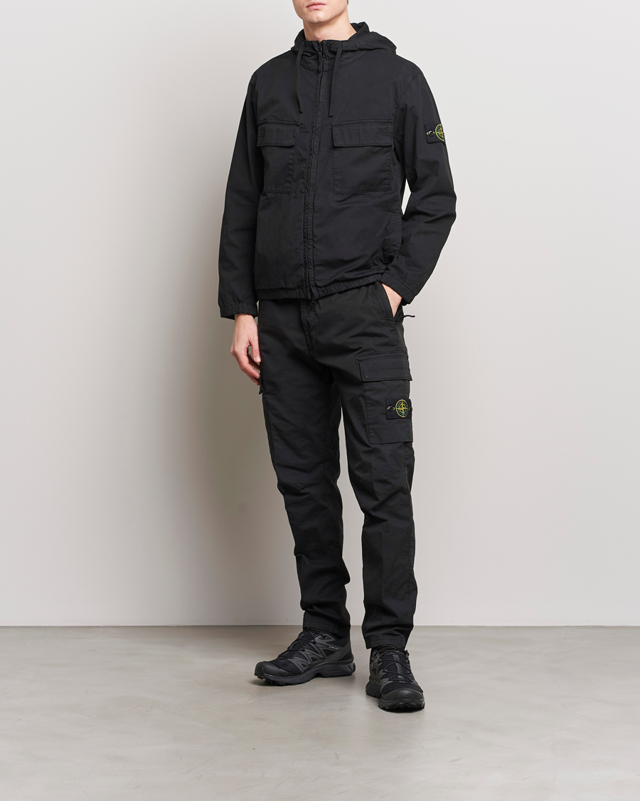 Men | Trousers | Stone Island | Tapered Supima Cotton Cargo Pants Black