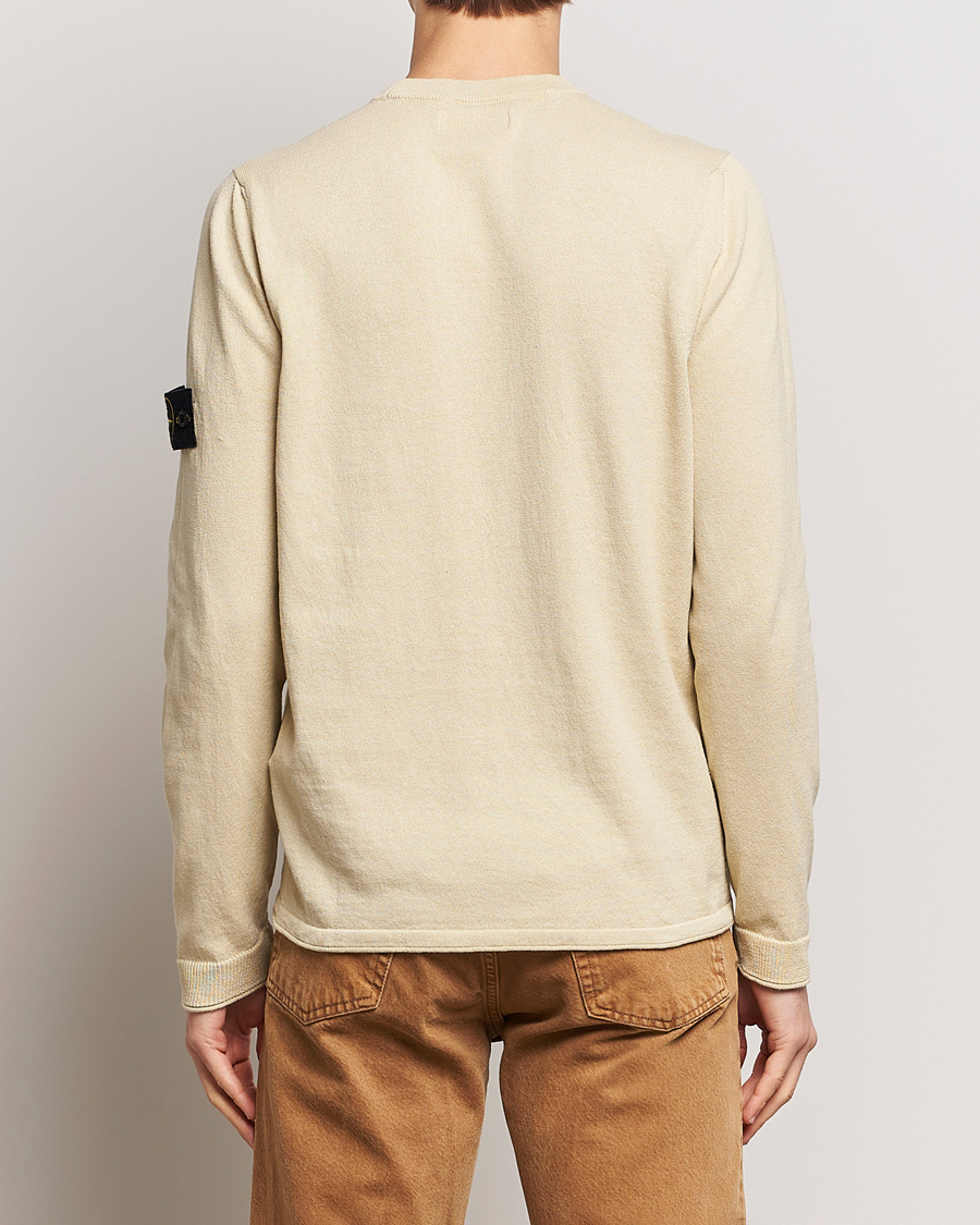 Men | Sweaters & Knitwear | Stone Island | Raw Hand Organic Cotton Crew Neck Natural Beige