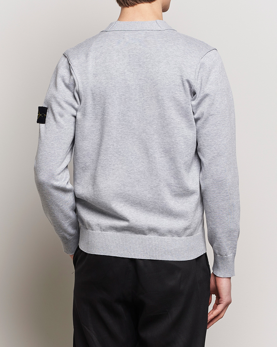 Men | Sweaters & Knitwear | Stone Island | Soft Organic Cotton Cardigan Dark Grey Melange