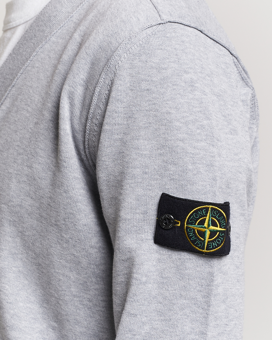 Men | Sweaters & Knitwear | Stone Island | Soft Organic Cotton Cardigan Dark Grey Melange