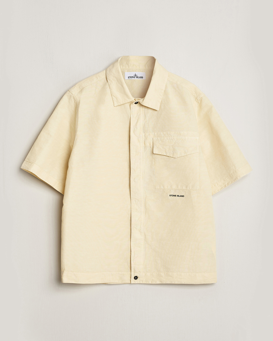 Men | Shirts | Stone Island | Cotton/Hemp Short Sleeve Shirts Beige