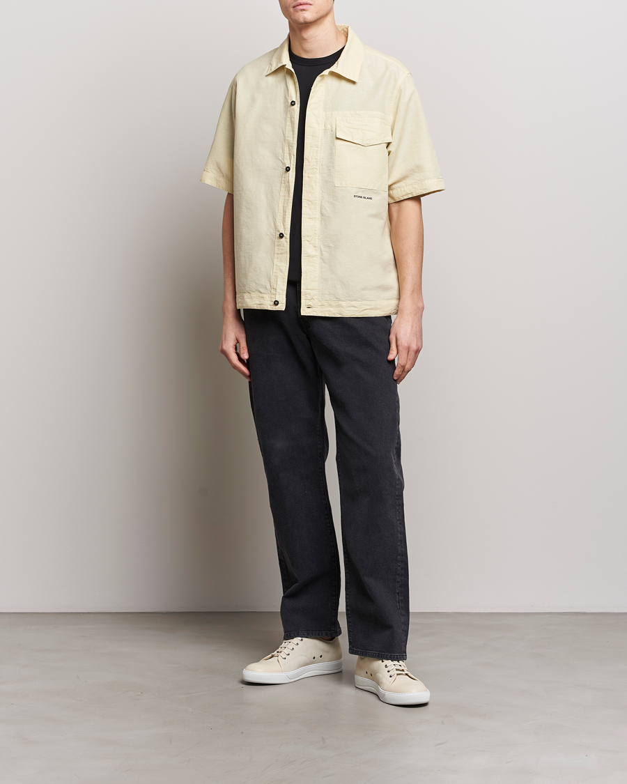 Men | Shirts | Stone Island | Cotton/Hemp Short Sleeve Shirts Beige