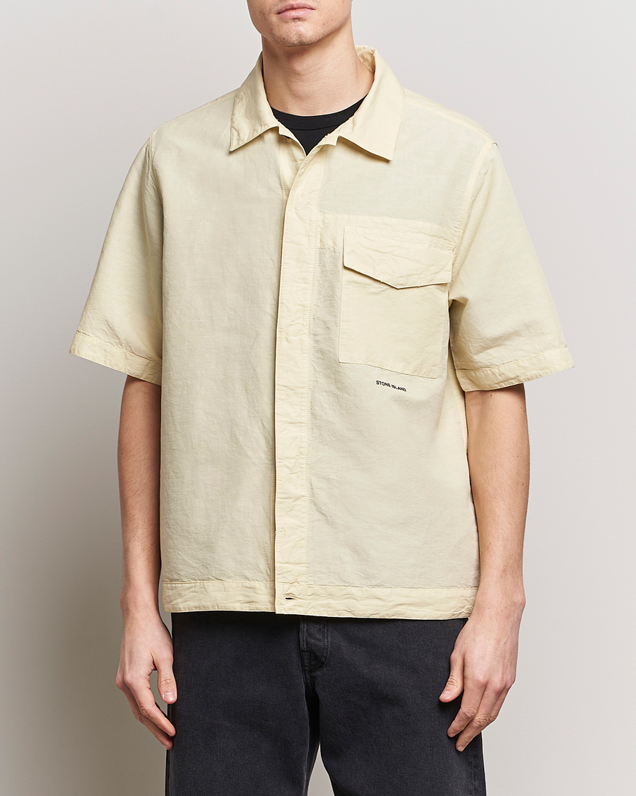 Men | Shirts | Stone Island | Cotton/Hemp Short Sleeve Shirts Beige