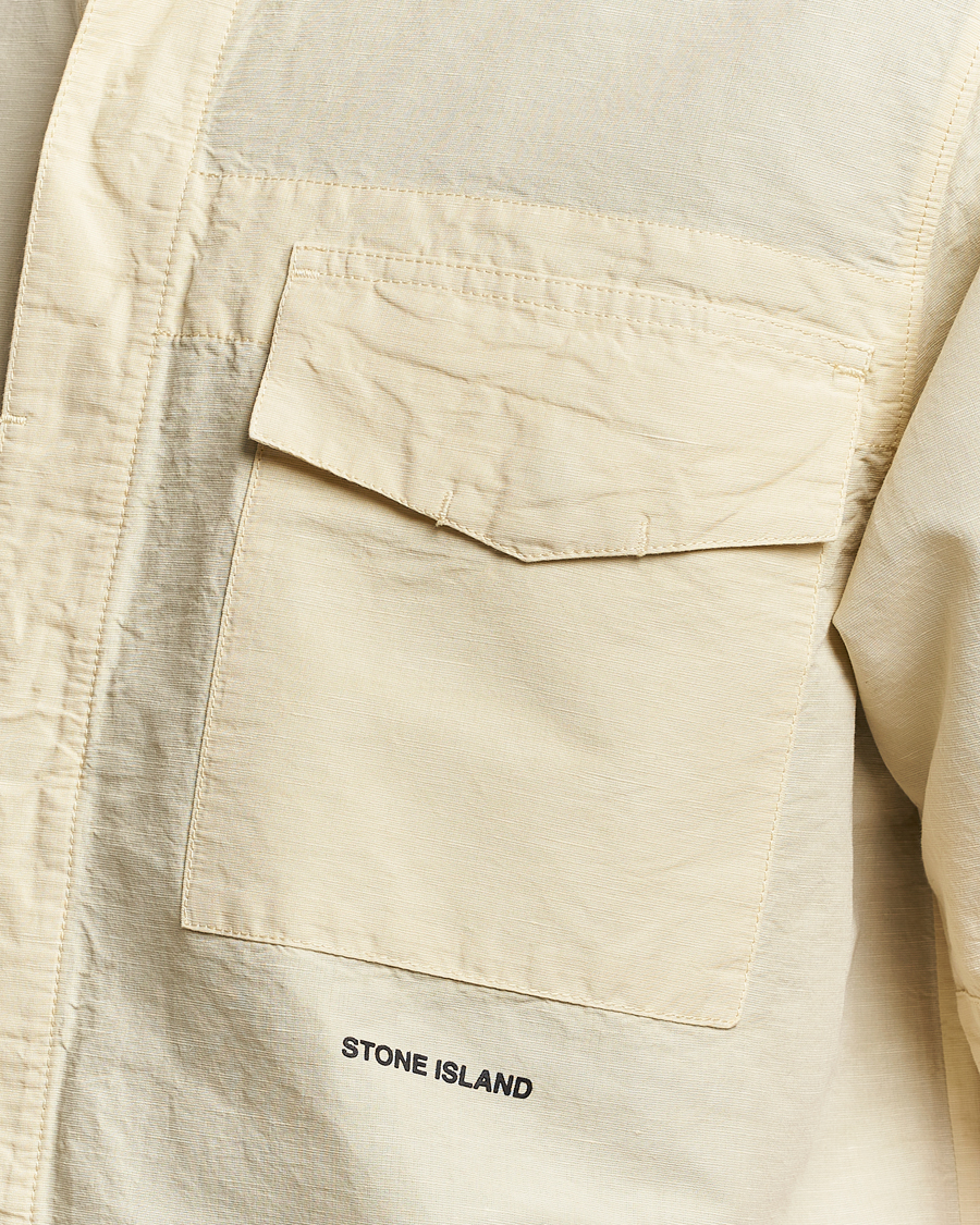 Men | Shirts | Stone Island | Cotton/Hemp Short Sleeve Shirts Beige