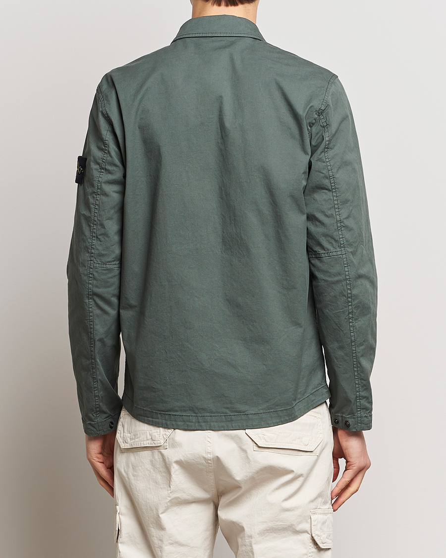 Men | Shirts | Stone Island | Cotton Twill Stretch Zip Overshirt Musk