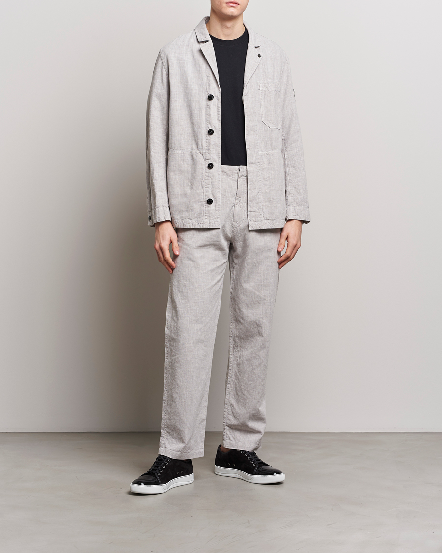 Men | Two-piece Suits | Stone Island | Linen Nylon Relaxed Suit Dove Grey