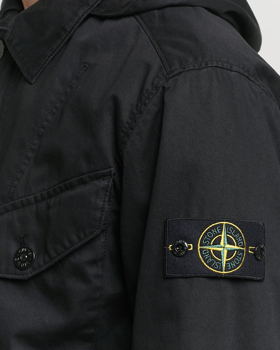 Men | Coats & Jackets | Stone Island | Bio Rasso TC Cotton Hooded Jacket Black
