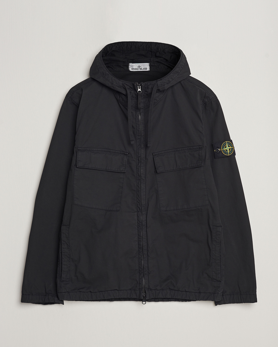 Men | Coats & Jackets | Stone Island | Supima Cotton Hooded Jacket Black