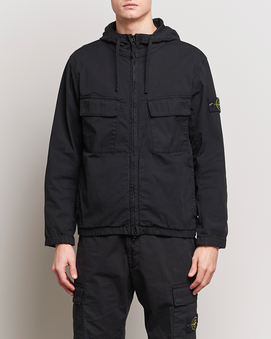 Men | Coats & Jackets | Stone Island | Supima Cotton Hooded Jacket Black