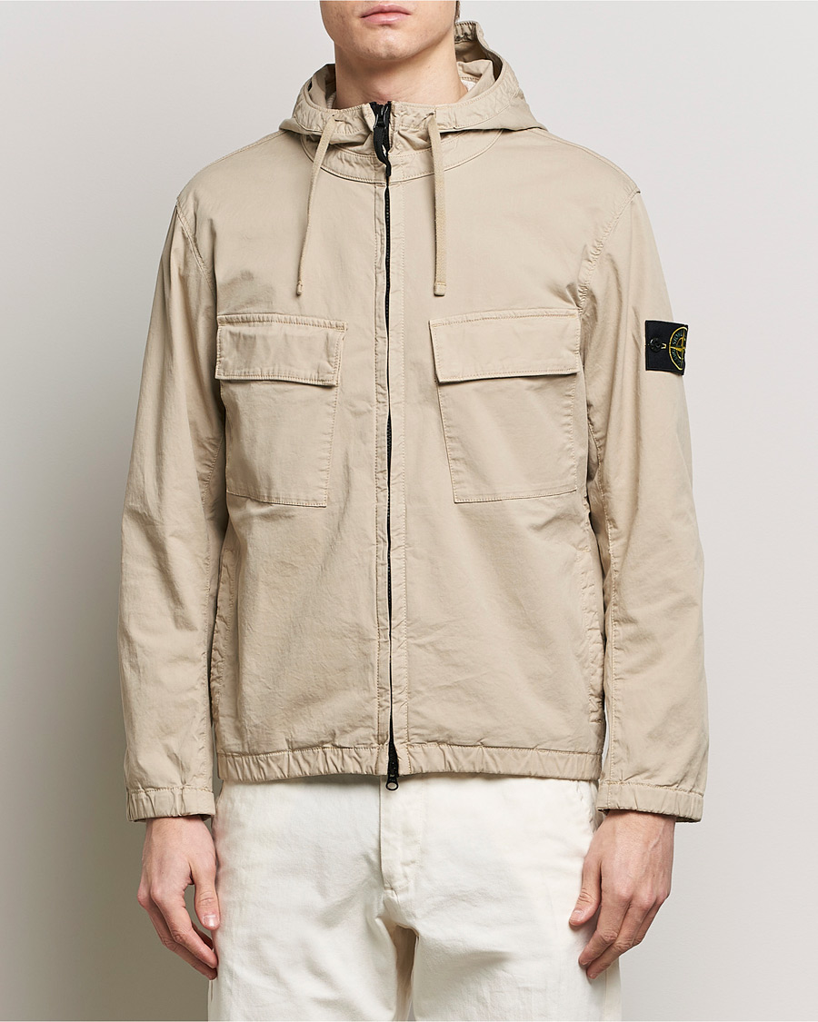 Men | Coats & Jackets | Stone Island | Supima Cotton Hooded Jacket Sand