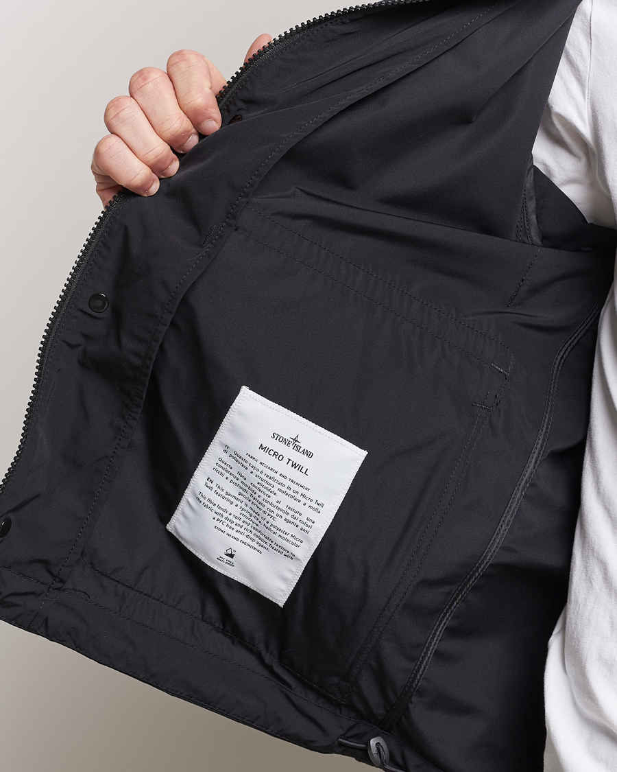 Men | Coats & Jackets | Stone Island | Micro Twill Hooded Jacket Black