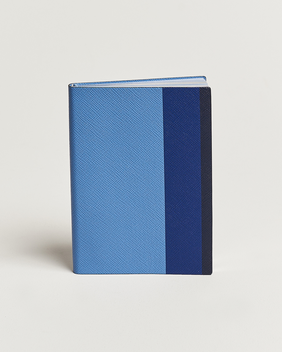 Men | Smythson Soho Notebook Ribbon Stripe Nile Blue | Smythson | Soho Notebook Ribbon Stripe Nile Blue