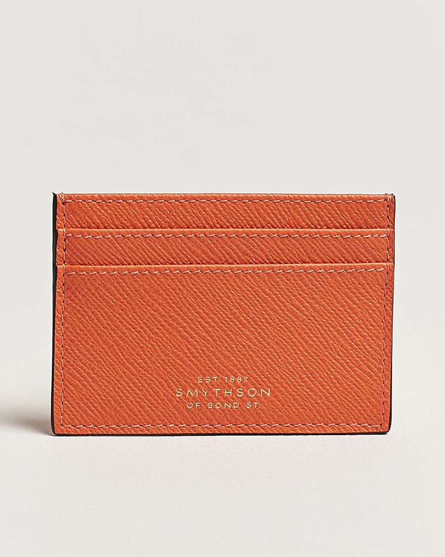 Men | Smythson Panama Flat Cardholder Orange | Smythson | Panama Flat Cardholder Orange