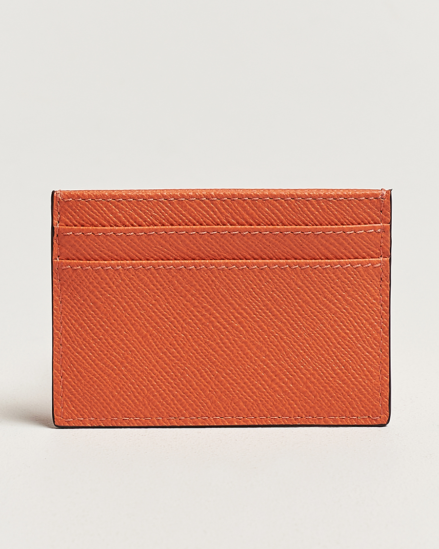 Men | Smythson Panama Flat Cardholder Orange | Smythson | Panama Flat Cardholder Orange