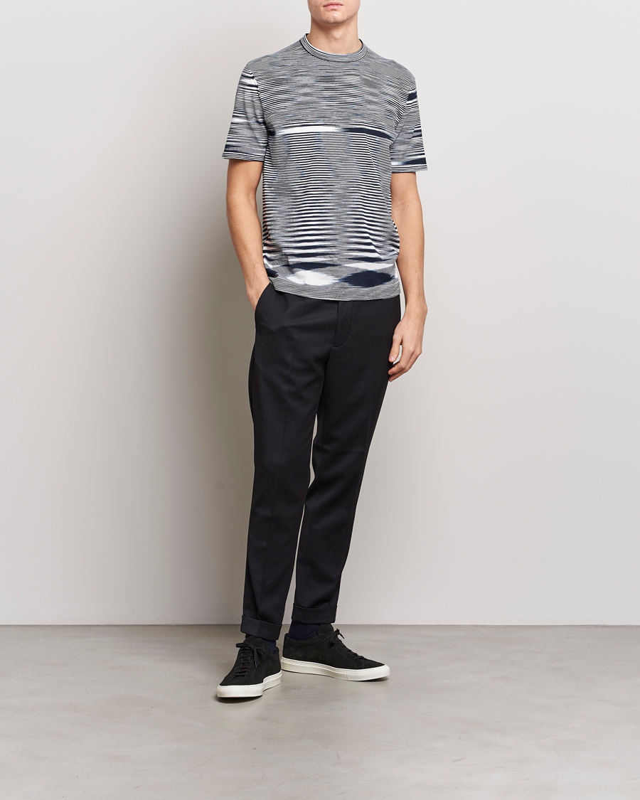 Men | T-Shirts | Missoni | Space Dyed Knitted T-Shirt White/Navy