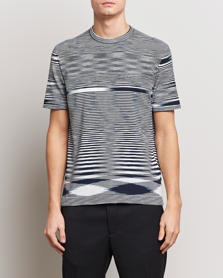 Men | Missoni | Missoni | Space Dyed Knitted T-Shirt White/Navy