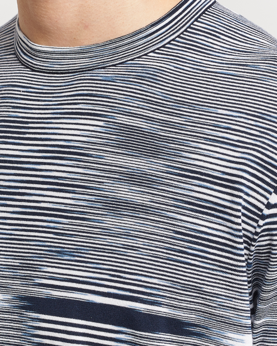 Men | T-Shirts | Missoni | Space Dyed Knitted T-Shirt White/Navy