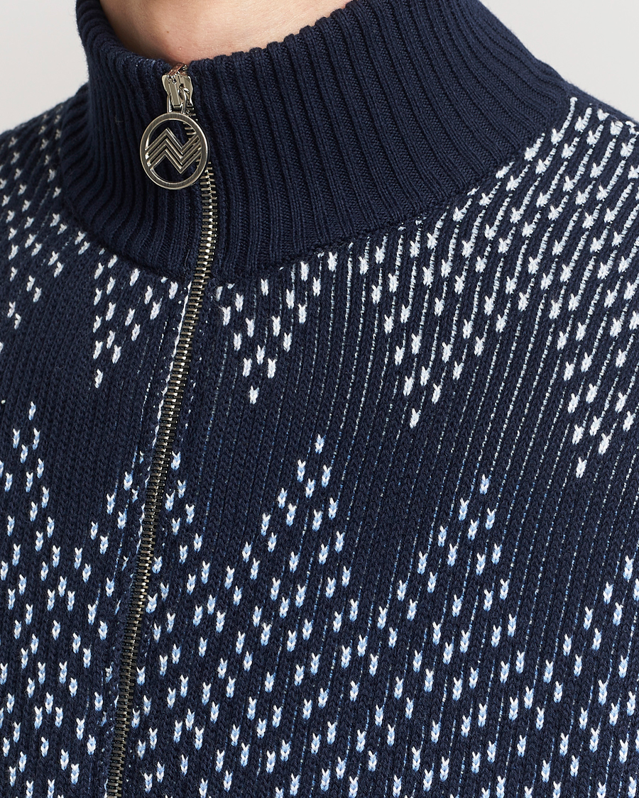 Men | Sweaters & Knitwear | Missoni | Chevron Full Zip Cardigan Jacket Navy