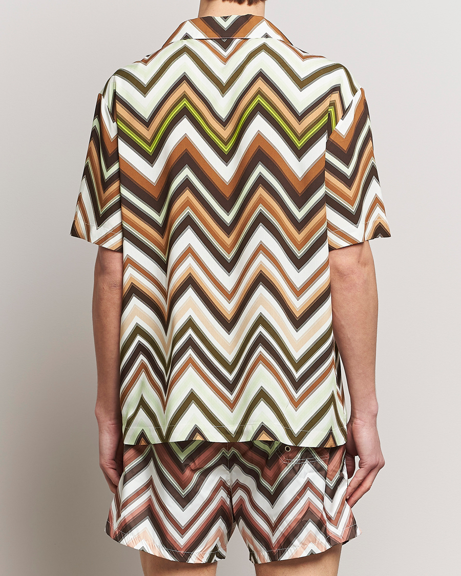 Men | Shirts | Missoni | Zig Zag Printed Camp Shirt Brown/Green