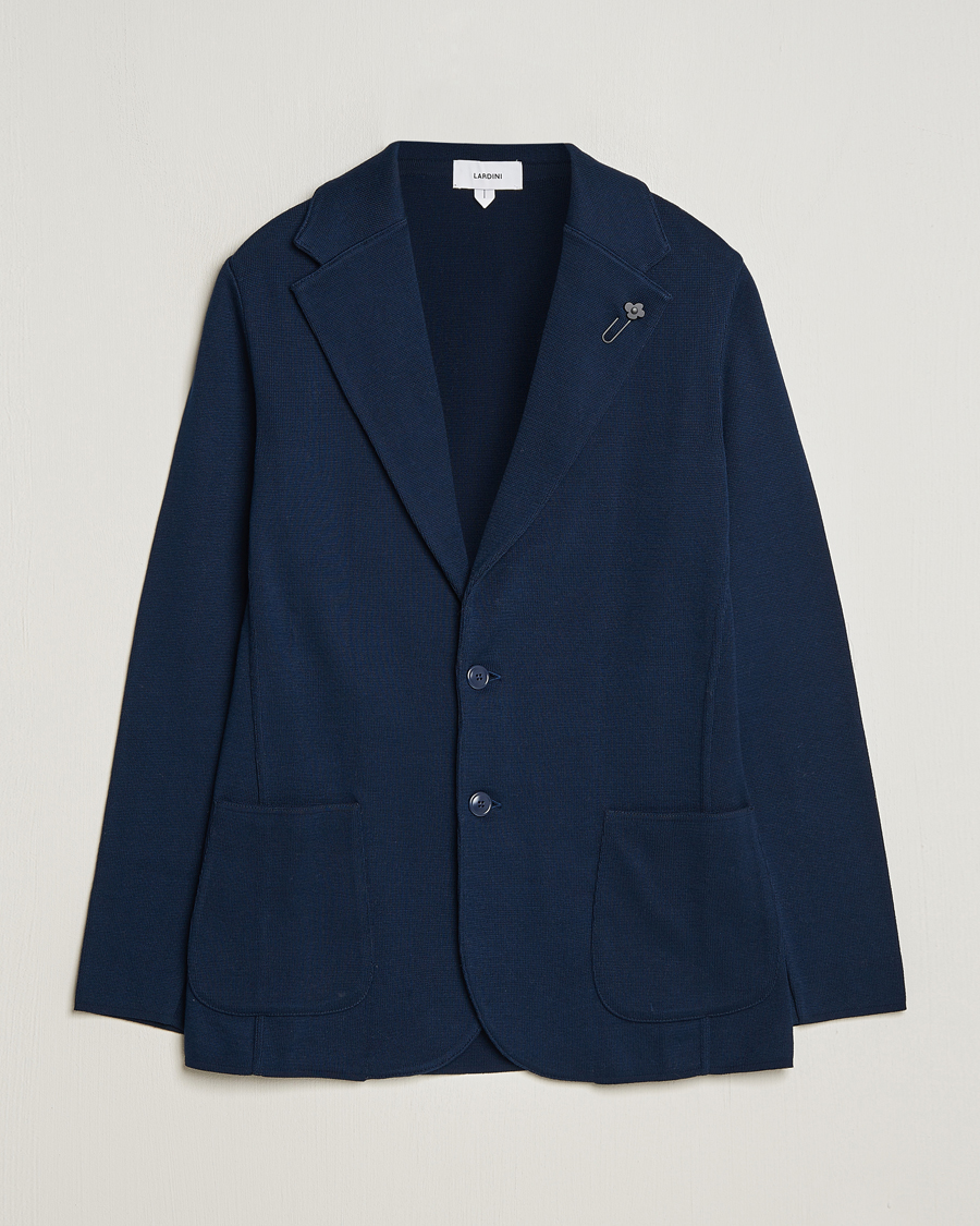 Men | Blazers | Lardini | Knitted Cotton Blazer Navy