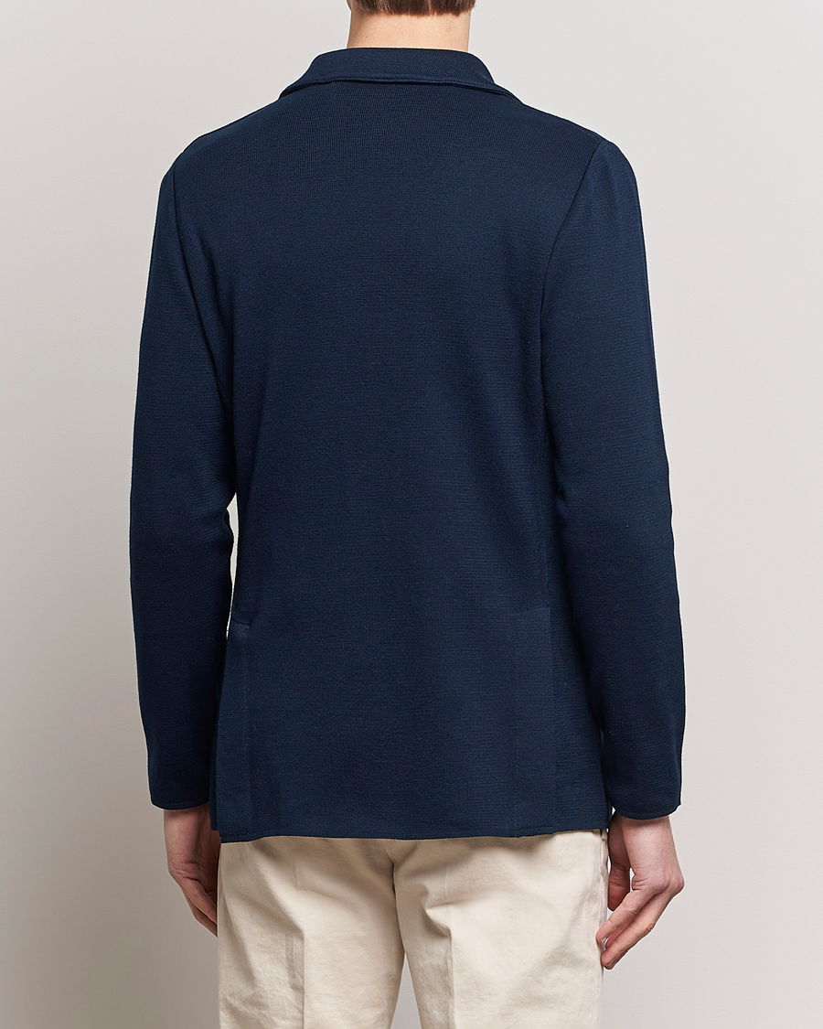 Lardini Knitted Cotton Blazer Navy at CareOfCarl.com
