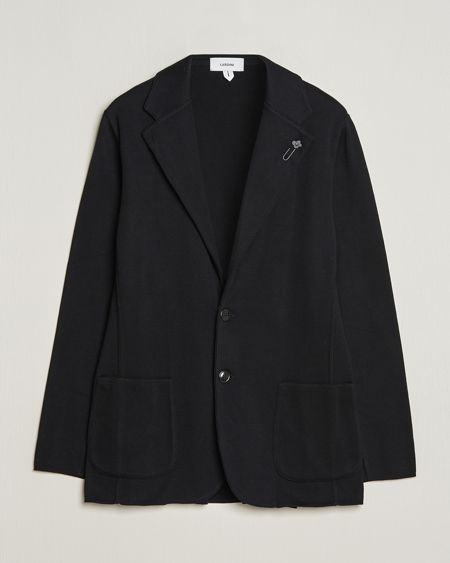 Men | Blazers | Lardini | Knitted Cotton Blazer Black