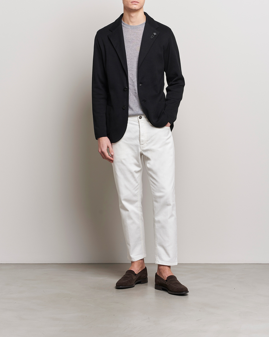 Men | Blazers | Lardini | Knitted Cotton Blazer Black