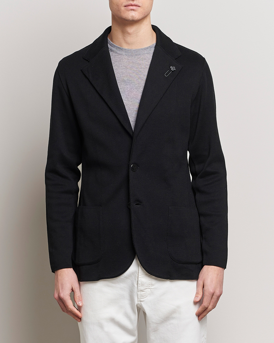 Men |  | Lardini | Knitted Cotton Blazer Black