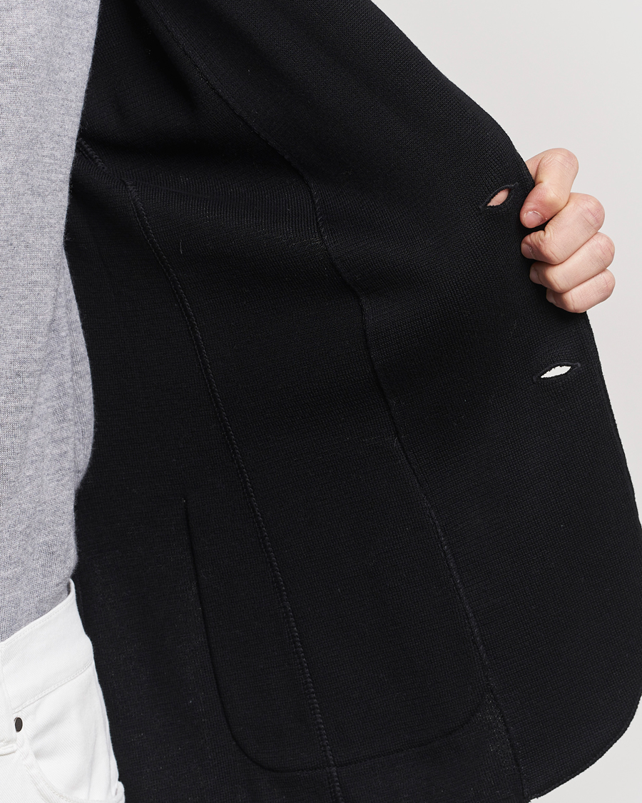 Men | Blazers | Lardini | Knitted Cotton Blazer Black