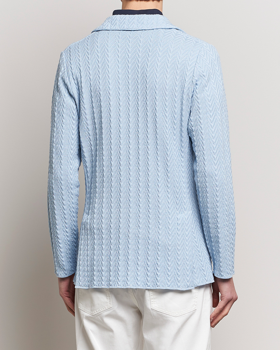 Men | Blazers | Lardini | Knitted Structure Cotton Blazer Light Blue