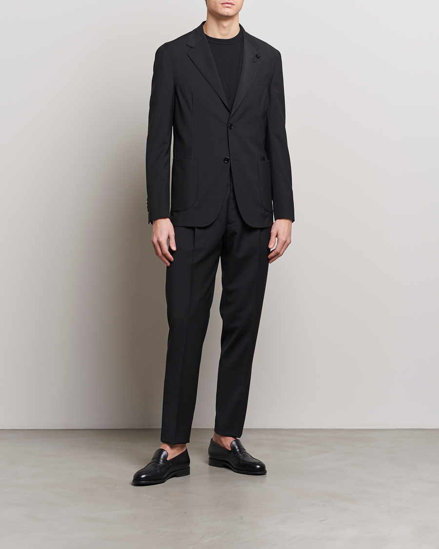 Men | Italian Department | Lardini | Travellers Soft Wool Suit Black