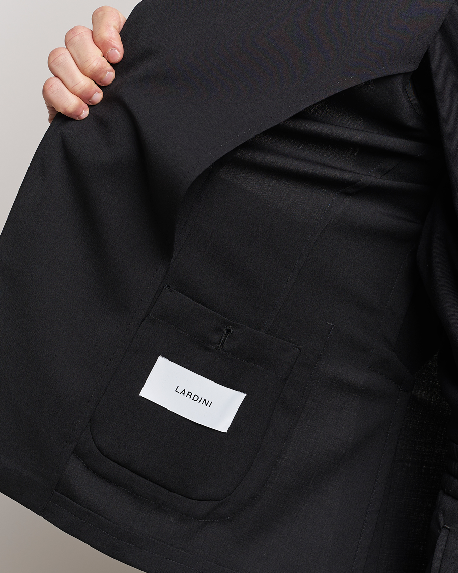 Men | Suits | Lardini | Travellers Soft Wool Suit Black