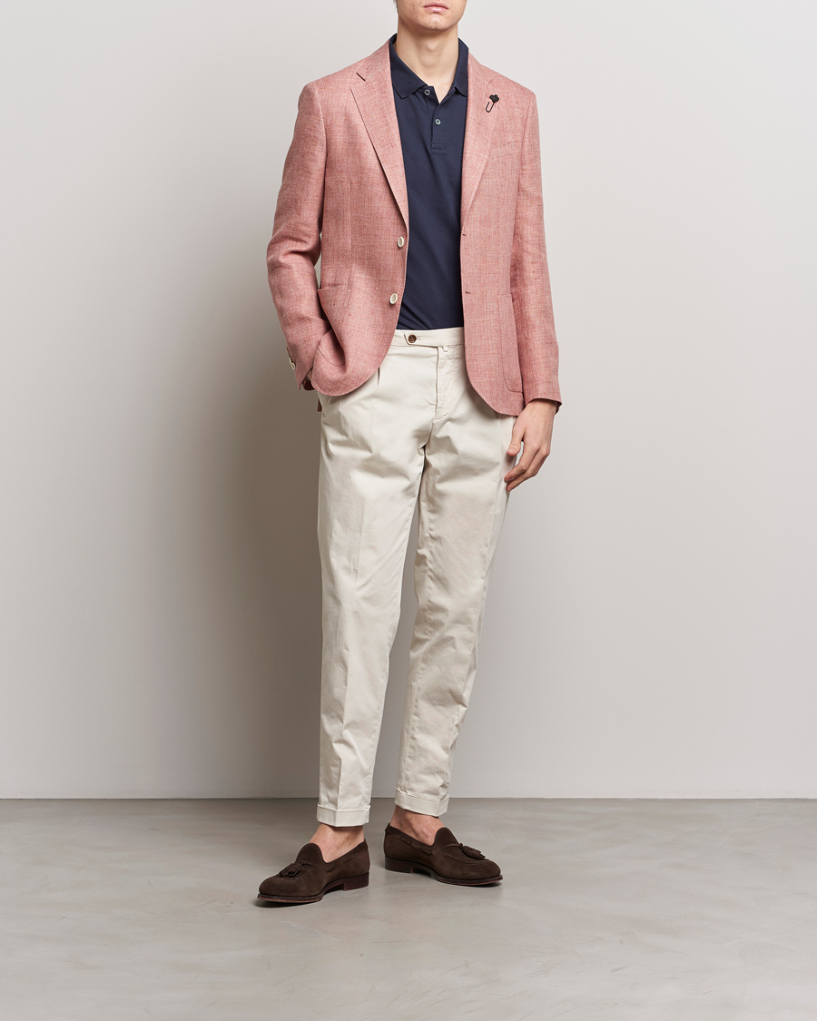 Men | Blazers | Lardini | Wool/Linen Patch Pocket Blazer Soft Red