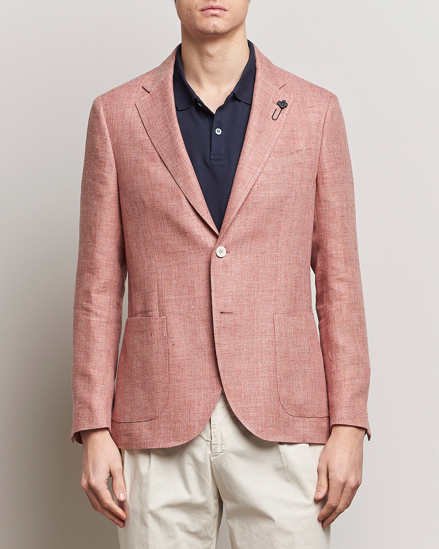 Men | Blazers | Lardini | Wool/Linen Patch Pocket Blazer Soft Red