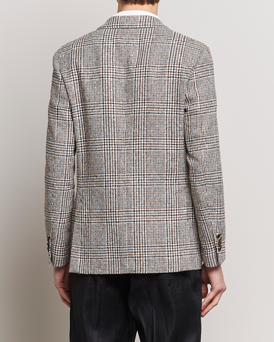 Men | Blazers | Lardini | Checked Linen Blazer Brown