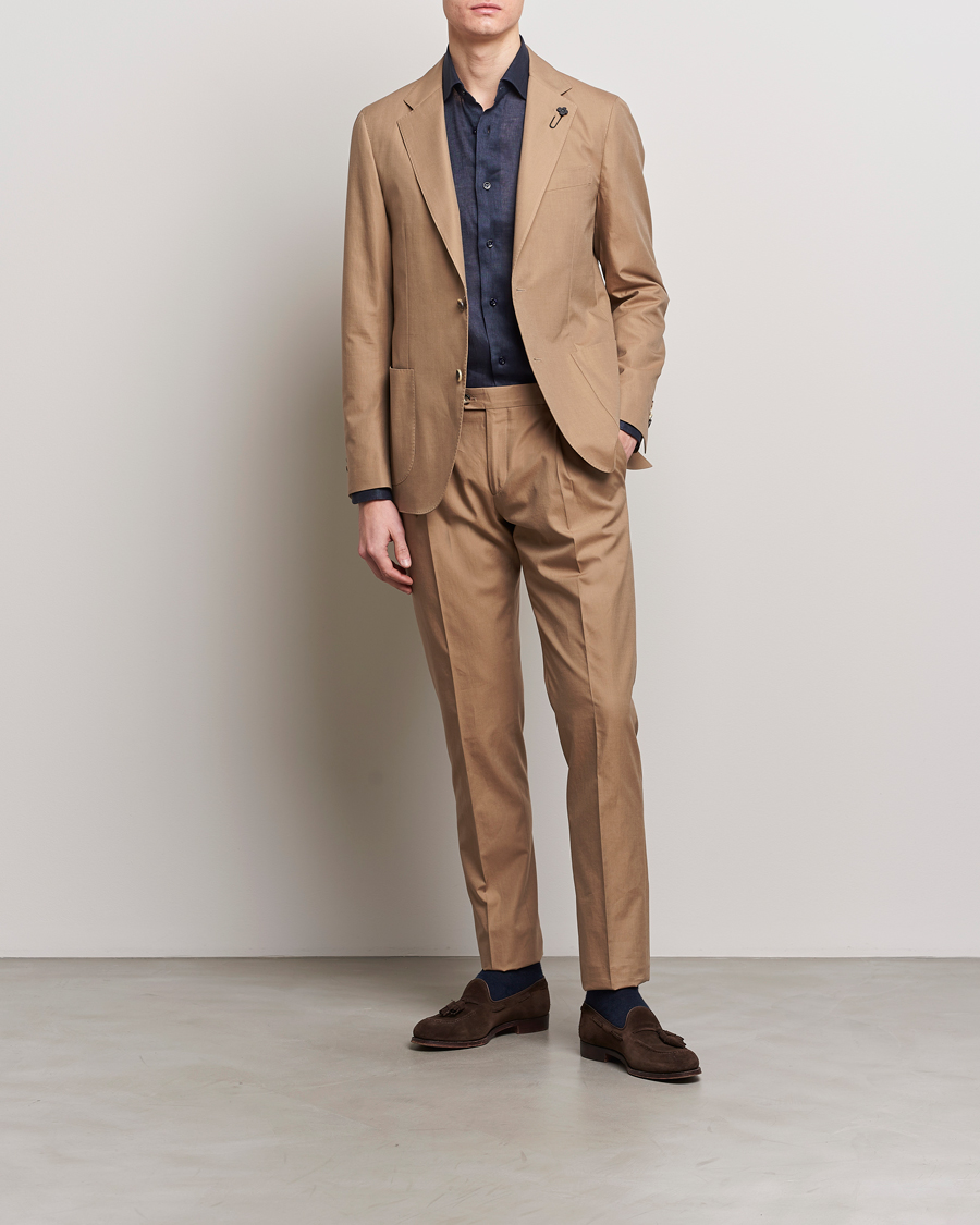 Men | Departments | Lardini | Solaro Cotton Suit Light Brown