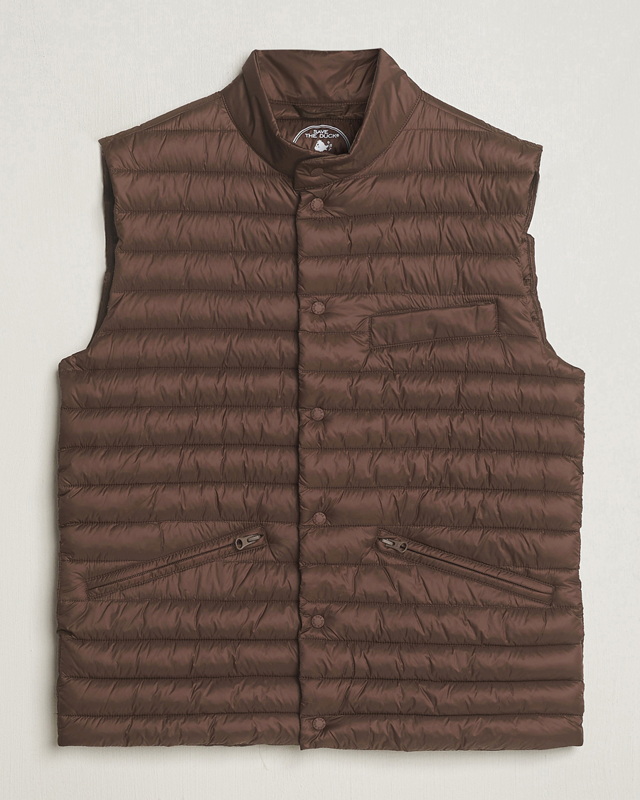 Men | Coats & Jackets | Save The Duck | Aiko Lightweigt Padded Vest Soil Brown