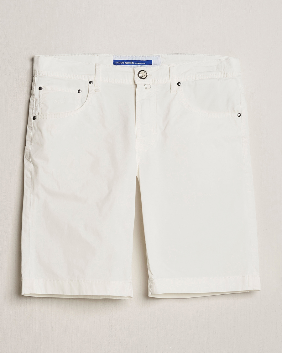 Men | Shorts | Jacob Cohën | Nicolas Cotton Gabardine Shorts White